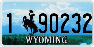 WY license plate 190232