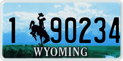 WY license plate 190234