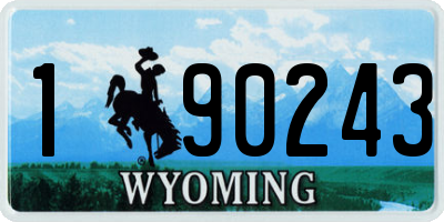 WY license plate 190243