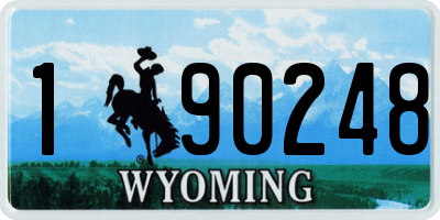 WY license plate 190248