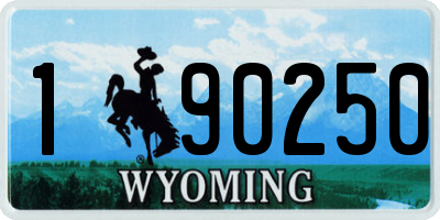 WY license plate 190250