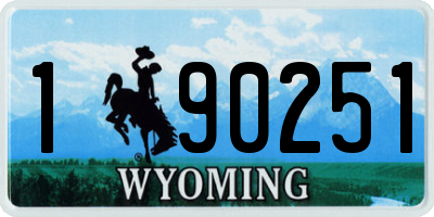 WY license plate 190251