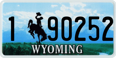 WY license plate 190252