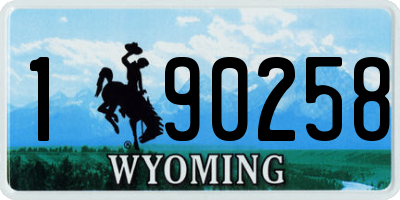 WY license plate 190258