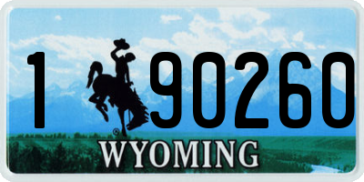 WY license plate 190260