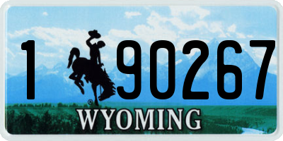 WY license plate 190267