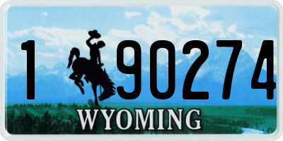 WY license plate 190274