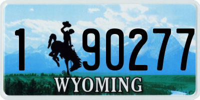 WY license plate 190277