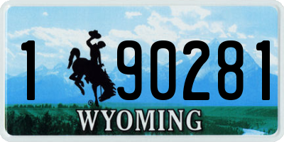 WY license plate 190281
