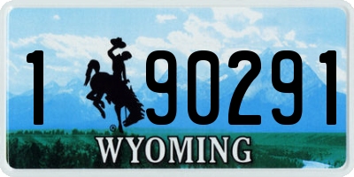 WY license plate 190291