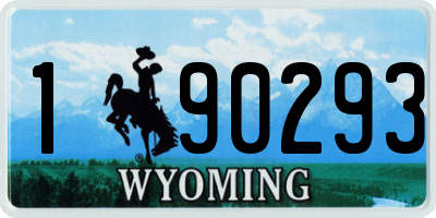 WY license plate 190293