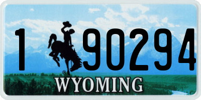 WY license plate 190294