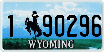 WY license plate 190296