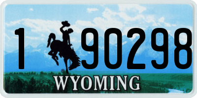 WY license plate 190298