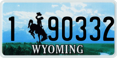 WY license plate 190332