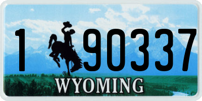 WY license plate 190337