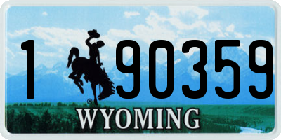 WY license plate 190359