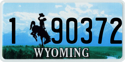 WY license plate 190372