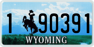 WY license plate 190391