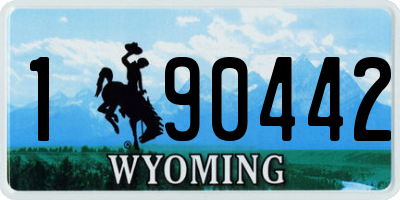 WY license plate 190442