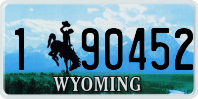 WY license plate 190452