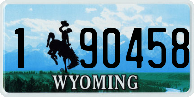 WY license plate 190458