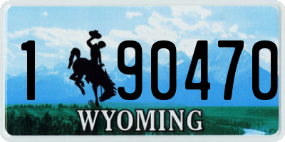 WY license plate 190470