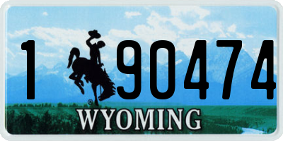 WY license plate 190474