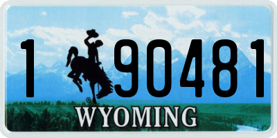 WY license plate 190481
