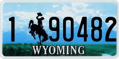 WY license plate 190482