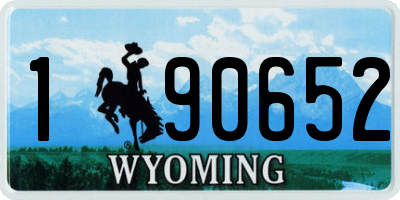 WY license plate 190652