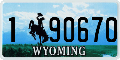 WY license plate 190670
