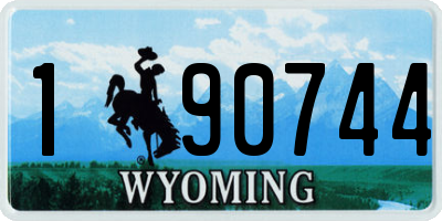 WY license plate 190744