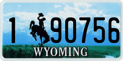 WY license plate 190756