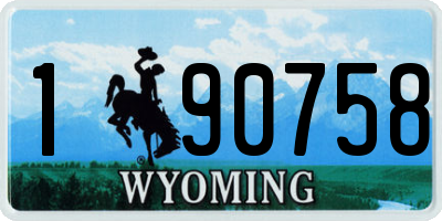 WY license plate 190758