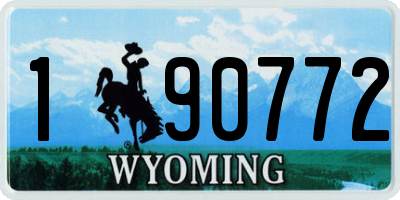 WY license plate 190772
