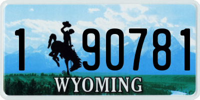 WY license plate 190781