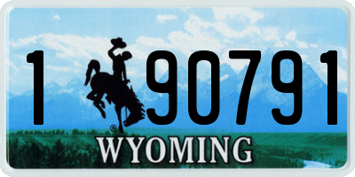 WY license plate 190791