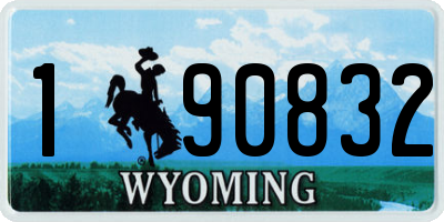 WY license plate 190832