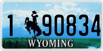 WY license plate 190834