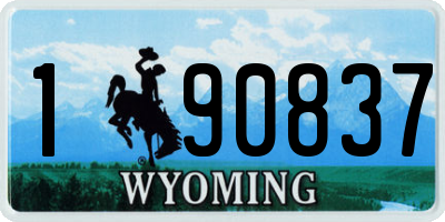 WY license plate 190837