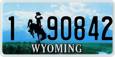 WY license plate 190842