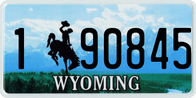 WY license plate 190845