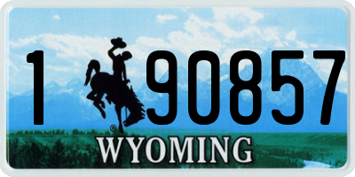WY license plate 190857