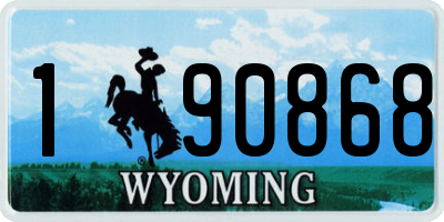 WY license plate 190868