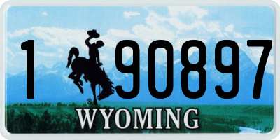 WY license plate 190897