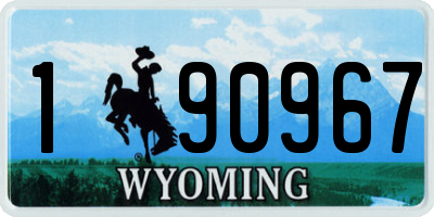 WY license plate 190967