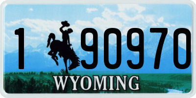 WY license plate 190970