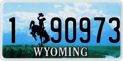 WY license plate 190973