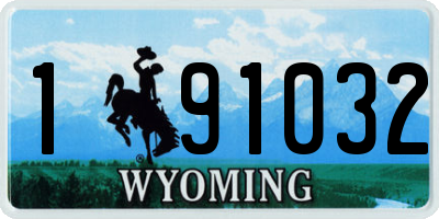 WY license plate 191032